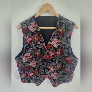 Vintage Floral Tapestry Vest Size M/L